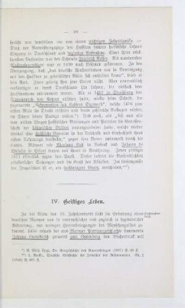 IV. Geistiges Leben