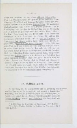 IV. Geistiges Leben