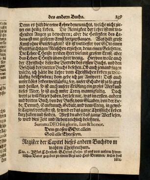839-843, Register der Capitel dieses andern Buchs