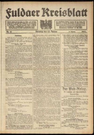 Ausgabe vom Dienstag, den 23. Januar 1917.