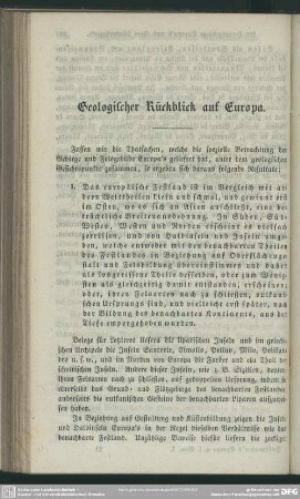Geologischer Rückblick auf Europa