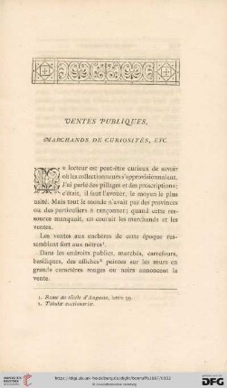 Ventes publiques: Marchands de curisités, etc.