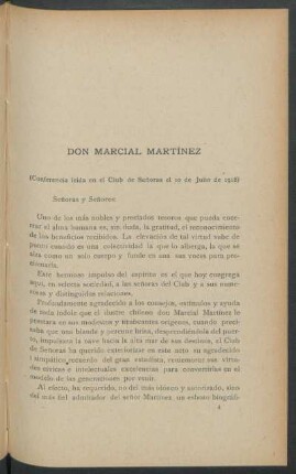 Don Marcial Martínez : (Conferencia leida en el Club de Señoras el 10 de Julio de 1918)