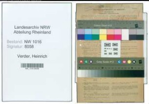 Entnazifizierung Heinrich Verder , geb. 08.04.1915 (Angest.)