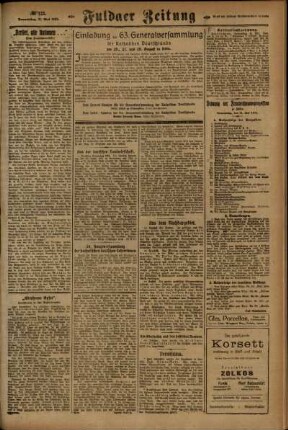 Zweite Ausgabe vom Donnerstag, den 31. Mai 1923.
