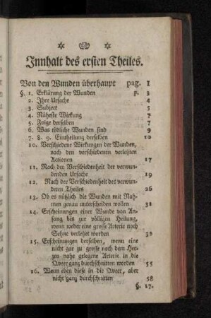 Innhalt des ersten Theiles.