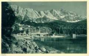 Hotel Eibsee mit Blick zur Zugspitze