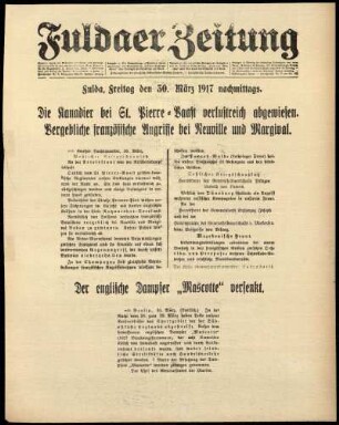 Ausgabe vom Freitag, den 30. März 1917.
