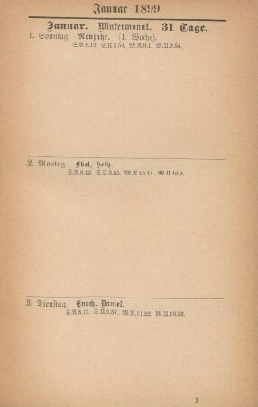 Januar - Dezember 1899