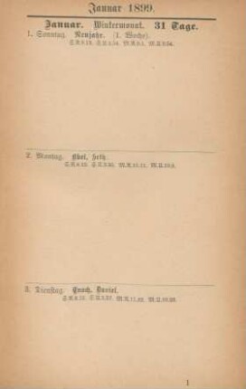 Januar - Dezember 1899