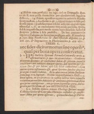 Thesis V. Nec fides diciturmortua fine operib9, quasi per bona opera conservetur.