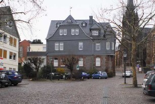 Erstes lutherisches Pfarrhaus (ehem. Pfarrhaus, heute Wohnhaus, Werksteinmauerwerk); Frankenberg, Obermarkt 36