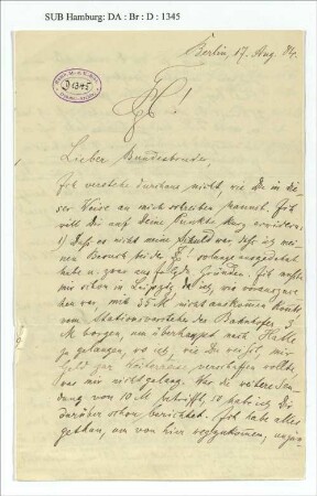 Brief an Franz Oppenheimer