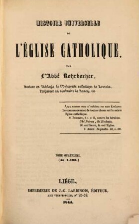 Histoire universelle de l'église catholique, 4. An 1 - 100