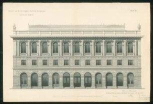 Erweiterung der Bauakademie, Berlin 3. Projekt: Aufriss Südseite