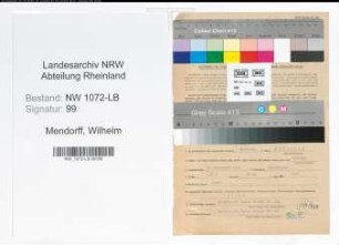 Entnazifizierung Wilhelm Mendorff , geb. 26.09.1883 (Kaufmann)