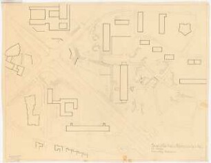 Hansaviertel Grünflächen Hansaplatz. Interbau Berlin 1957: Lageplan um die Altonaerstraße und Hansaplatz 1:500