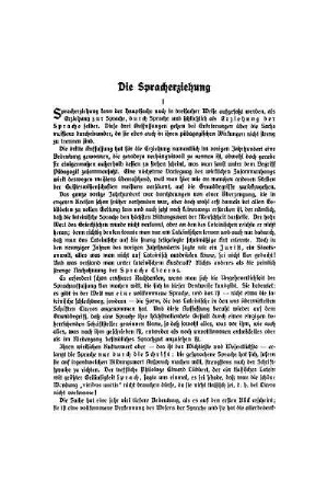 Die Spracherziehung