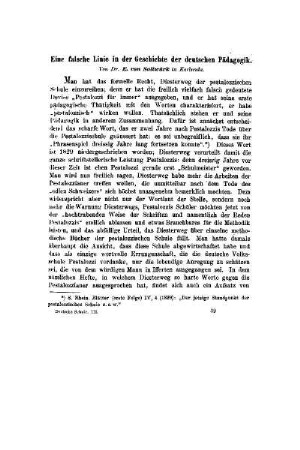 Eine falsche Linie in der Geschichte der deutschen Pädagogik