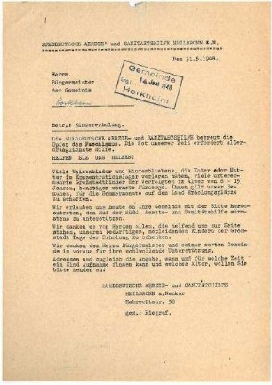 Werbeblatt der "Süddeutschen Ärzte- und Sanitätshilfe" Heilbronn