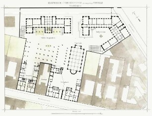 "Städtische Schulbauten der Haupt- und Residenzstadt Karlsruhe". Realgymnasium (Waldhornstraße 15), Höhere Bürgerschule (Kant-Gymnasium, Waldhornstraße 9) und dazugehörige Turnhalle
