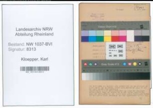 Entnazifizierung Karl Kloepper , geb. 27.07.1894 (Referent)
