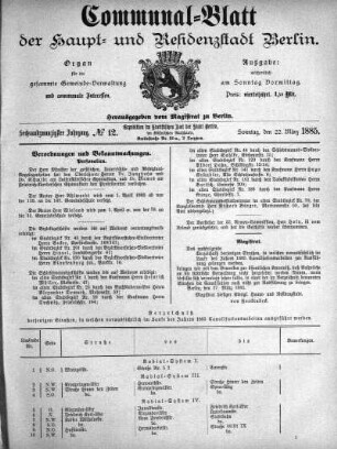 1885,12: No. 12, 22. März 1885