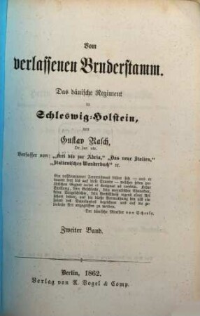 Vom verlassenen Bruderstamm : das dänische Regiment in Schleswig-Holstein, 2