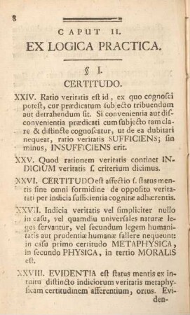 Caput II. Ex logica practica.