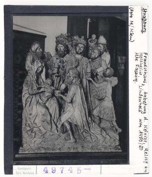 Straßburg, Museum Frauenhaus: Anbetung der Könige, Relief aus Molsheim