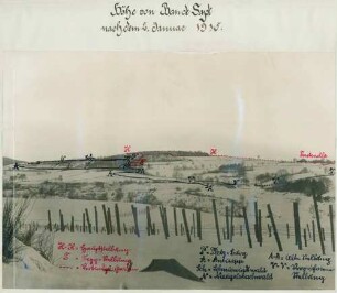 Foto der Höhe Ban de Sapt nach dem 2. Januar 1915