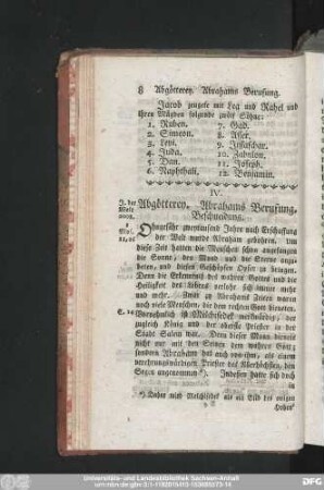 IV. Abgötterey, Abrahams Berufung. Beschneidung.