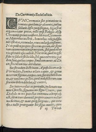 De Ceremoniis Ecclesiasticis.