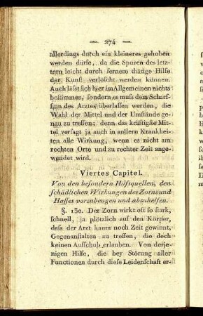 Viertes Capitel. Von den besondern Hilfsquellen, den schädlichen Wirkungen des Zorns und Hasses vorzubeugen und abzuhelfen.