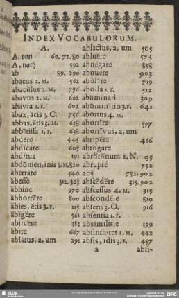 Index Vocabulorum