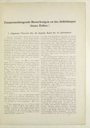 Zusammenhängende Bemerkungen zu den Abbildungen dieses Heftes