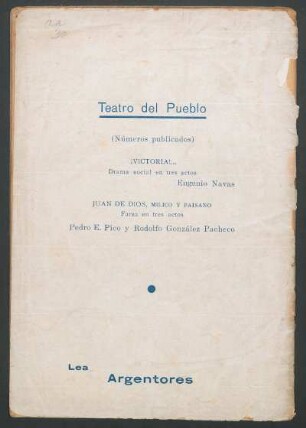 Teatro del Pueblo - (Números publicados)