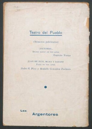 Teatro del Pueblo - (Números publicados)