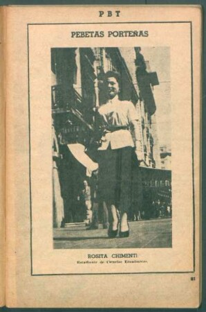 Rosita Chimenti, estudiante de ciencias económicas - [Fotografía] : Pebetas porteñas