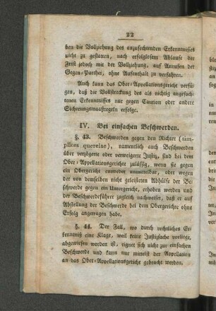 IV. Bei einfachen Beschwerden.