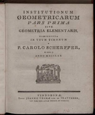 Pars 1: Institutionum Geometricarum. Pars Prima