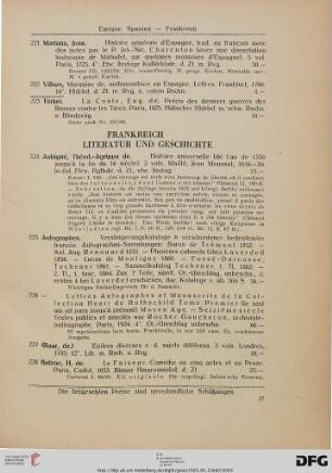 Frankreich: Literatur und Geschichte (Nr. 224-363)