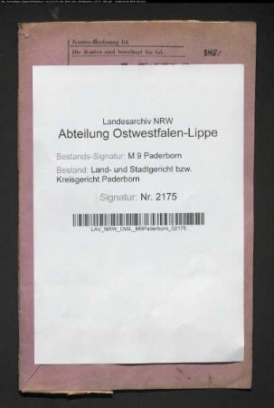Erblasser: Wescher, Bernhard; Erblasser: Wescher, Christine, geb. Sander: