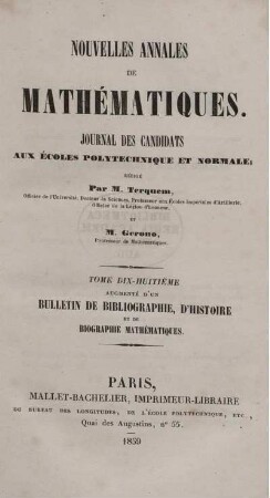 18: Nouvelles annales de mathématiques
