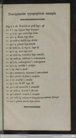 Praecipitantiae typographicae exempla