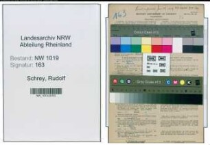 Entnazifizierung Rudolf Schrey , geb. 11.10.1901 (Bueroangestellter)