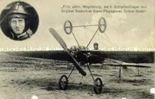 Fritz Jahn in seinem Flugzeug