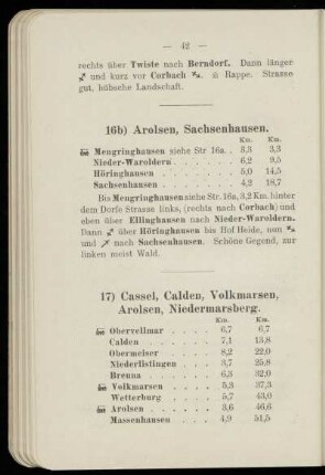 17) Cassel, Calden, Volkmarsen, Arolsen, Niedermarsberg