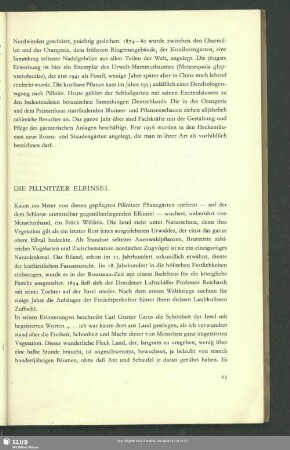 Die Pillnitzer Elbinsel