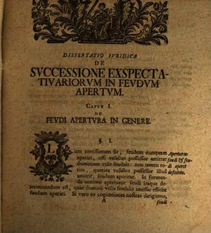 Diss. iur. de successione exspectativariorum in feudum apertum